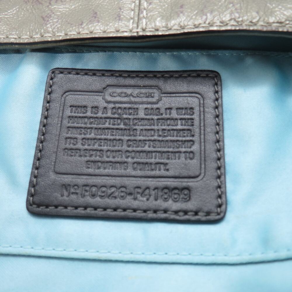 Coach Zoe Hobo Bag Olive Green Patent Leather Y2K Vintage Small Shoulder Purse - Picture 9 of 10
